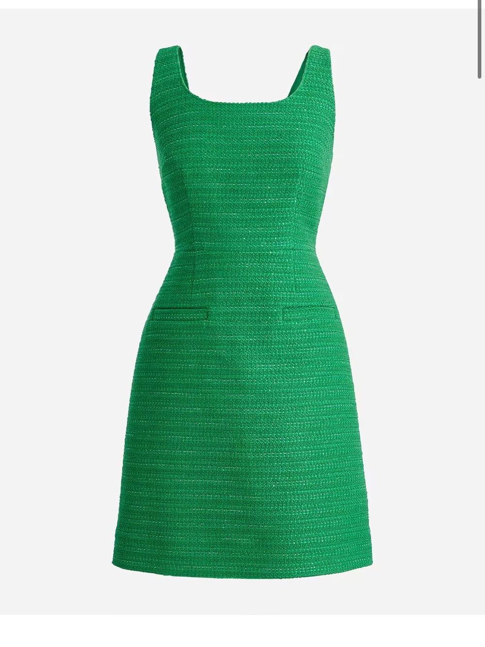 J. CREW Green Tweed Sleeveless Shest Dress
